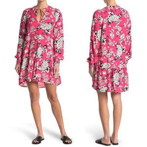 Maaji Shining Tides Floral Print Swim Cover Up Beach DRESS Size S Pink NEW